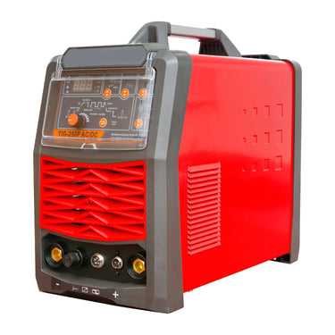 TIG-250P AC/DC TIG Welder Inverter 250A | Dual Voltage 110V/220V | AC/DC TIG & MMA Stick Welding | IGBT Technology | Includes WP-26 TIG Torch, Ground Clamp, Electrode Holder & Gas Hose | Heavy-Duty Professional Welder